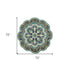 6' Green And Ivory Wool Geometric Hand Tufted Round Rug