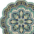 6' Green And Ivory Wool Geometric Hand Tufted Round Rug