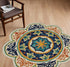 6' Ivory Round Wool Geometric Hand Tufted Area Rug