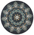 6' Round Black Floral Paradise Area Rug