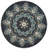 6' Round Black Floral Paradise Area Rug