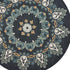 6' Round Black Floral Paradise Area Rug