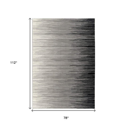 6' X 9' Black Abstract Dhurrie Area Rug