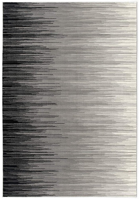 6' X 9' Black Abstract Dhurrie Area Rug