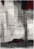 10' Black Burgundy And Gray Abstract Runner Rug