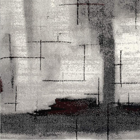 2' X 4' Gray Abstract Dhurrie Area Rug