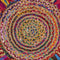 6' Rainbow Abstract Geometric Hand Woven Round Rug