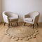 6' Beige Jute Hand Braided Round Rug