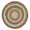 6' Beige Jute Abstract Geometric Hand Braided Round Rug