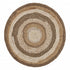 6' Beige Jute Abstract Geometric Hand Braided Round Rug