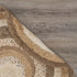 6' Beige Jute Abstract Geometric Hand Braided Round Rug