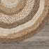 6' Beige Jute Abstract Geometric Hand Braided Round Rug