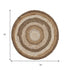 6' Beige Jute Abstract Geometric Hand Braided Round Rug
