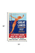 16" X 24" Great Lakes 1937 Vintage Travel Poster Wall Art