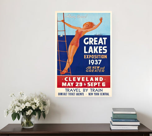 16" X 24" Great Lakes 1937 Vintage Travel Poster Wall Art
