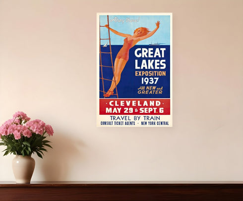 16" X 24" Great Lakes 1937 Vintage Travel Poster Wall Art