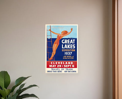 16" X 24" Great Lakes 1937 Vintage Travel Poster Wall Art