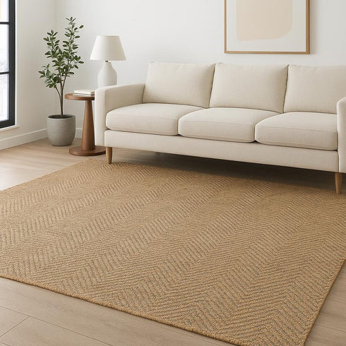 5' X 8' Natural Jute Hand Woven Area Rug