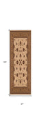 10' Beige And Ivory Oriental Runner Rug