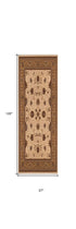 10' Beige And Ivory Oriental Runner Rug