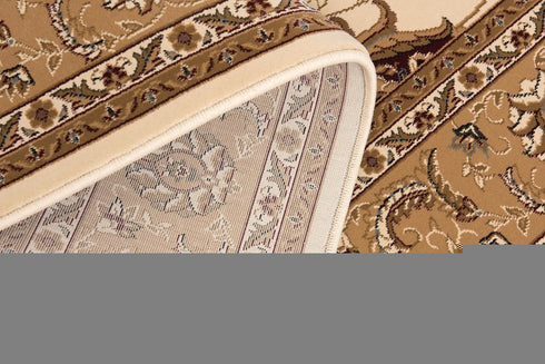10' Beige And Ivory Oriental Runner Rug