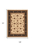 8' X 11' Black And Ivory Oriental Area Rug