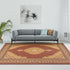 7' X 9' Red and Beige Oriental Power Loom Area Rug