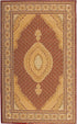 7' X 9' Red and Beige Oriental Power Loom Area Rug