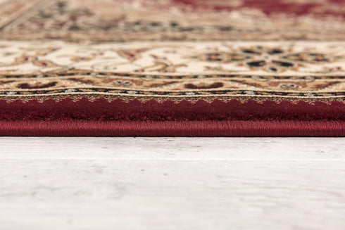 7' X 9' Red and Beige Floral Medallion Power Loom Area Rug