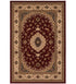 7' X 9' Red and Beige Floral Medallion Power Loom Area Rug