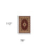 7' X 9' Red and Beige Floral Medallion Power Loom Area Rug