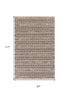 8' X 10' Black and Blush Chevron Stripe Area Rug