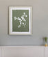 Moss Green and White Botanical Flowers 1 Wall Art