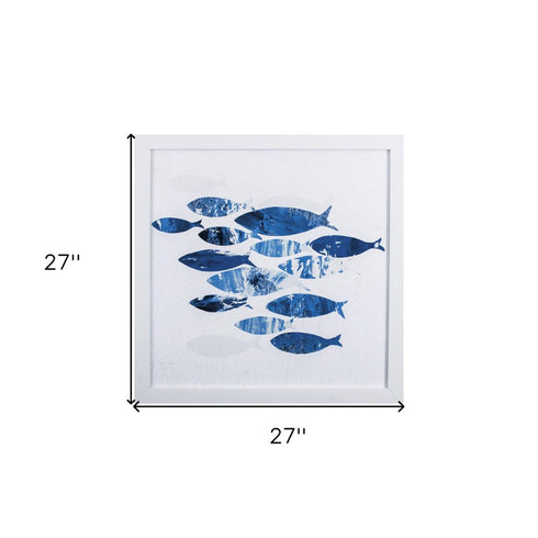 Marble Blue School of Fish 2 Wall Art