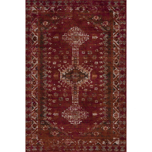 Deep Red Traditional Area Rug