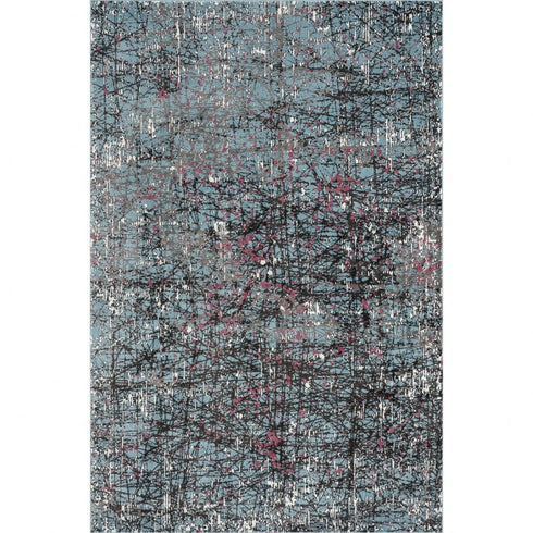 5' X 8' Blue Chaotic Strokes Area Rug