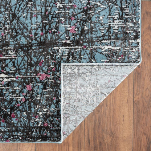 8' X 10' Blue Chaotic Strokes Area Rug