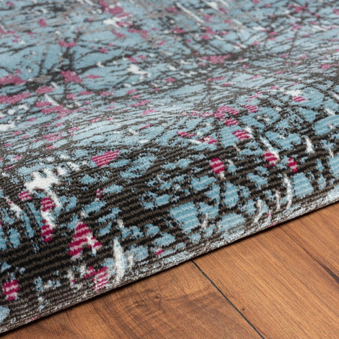 8' X 10' Blue Chaotic Strokes Area Rug