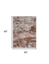 5' X 8' Brown and White Abstract Earth Area Rug