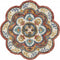 6' Red Wool Hand Hooked Round Rug