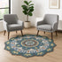 6' Green And Ivory Wool Hand Tufted Round Rug