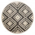 4' Round Gray and Cream Geometric Area Rug