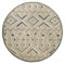 6' Round Cream Modern Geometric Area Rug