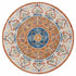 6' Round Orange Traditional Medallion Area Rug