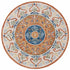 6' Round Orange Traditional Medallion Area Rug