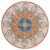 6' Round Orange Traditional Medallion Area Rug