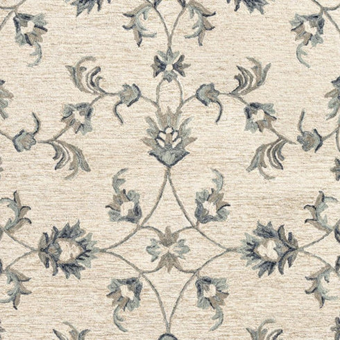 7' X 9' Light Blue Wool Hand Tufted Area Rug