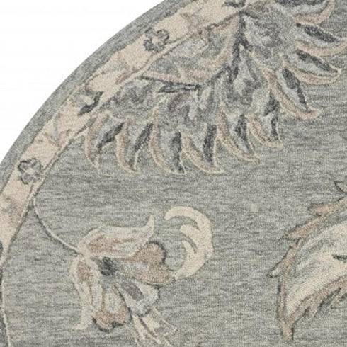 7' X 9' Gray Wool Hand Tufted Area Rug