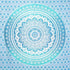 80" X 56" Blue And White Mandala Cotton Hanging Tapestry