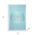 80" X 56" Blue And White Mandala Cotton Hanging Tapestry
